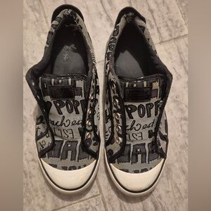 Coach Kids Graphic Slip-On Sneakers - Black and Gray